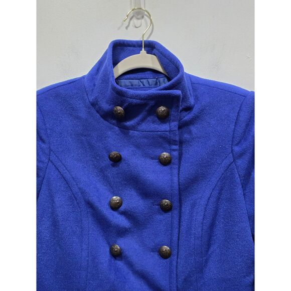 NWT The Limited Royal Blue Brushed Wool Blend Military Peacoat Jacket, S - Picture 2 of 12